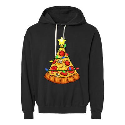 Deliciously Festive Pizza Christmas Tree Decoration Garment-Dyed Fleece Hoodie