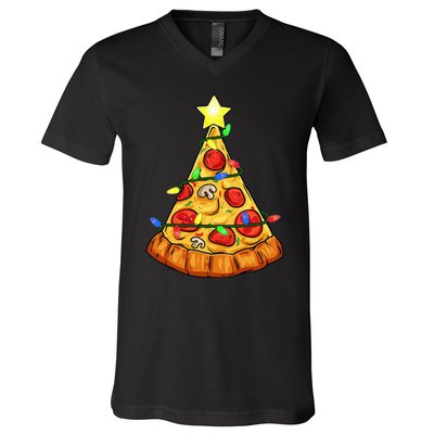 Deliciously Festive Pizza Christmas Tree Decoration V-Neck T-Shirt