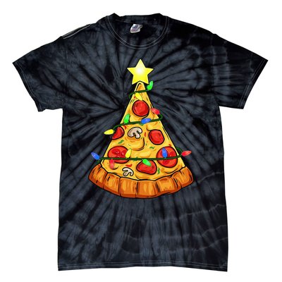 Deliciously Festive Pizza Christmas Tree Decoration Tie-Dye T-Shirt