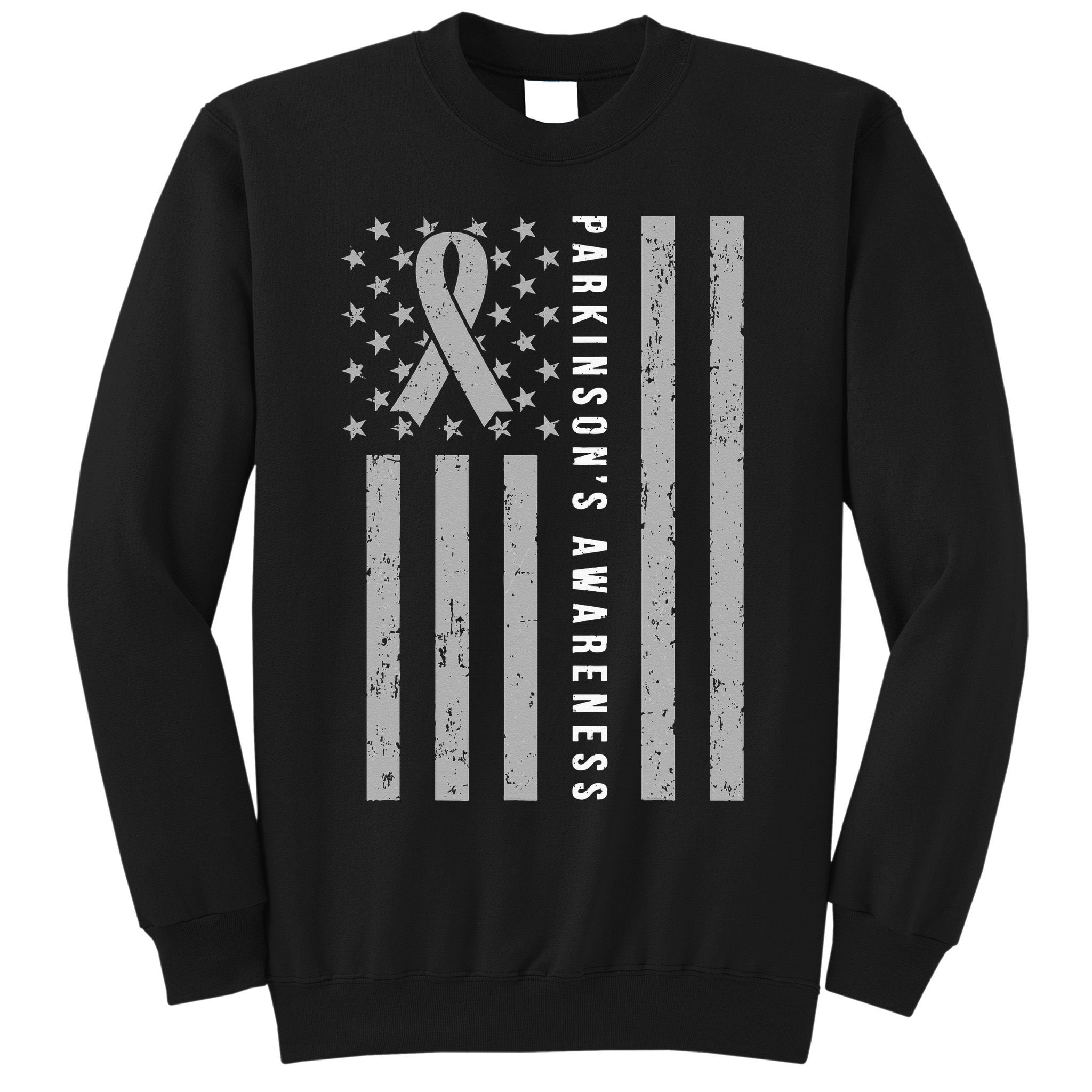 Disease Flag Parkinsons Awareness Ribbon Gray Sweatshirt
