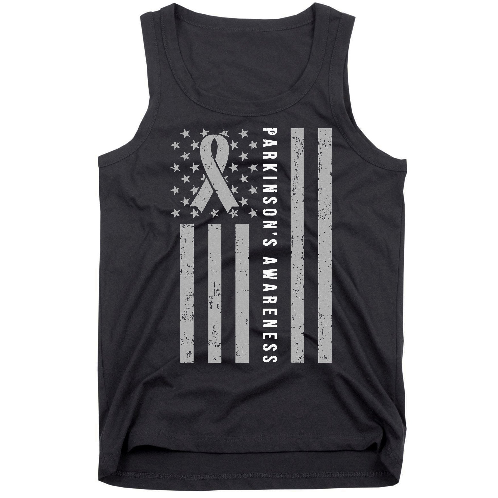Disease Flag Parkinsons Awareness Ribbon Gray Tank Top