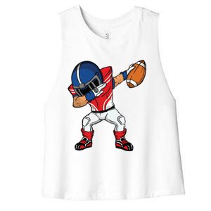 Dabbing Football Player American Football Season Dab Dance Women's Racerback Cropped Tank