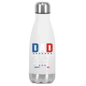 Dad Funny Political Fathers Day No Matter How Hard Life Gets Stainless Steel Insulated Water Bottle