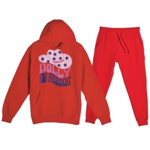 Dolly For President Personalized Dolly First Name Pink Cowboy Hat Premium Hooded Sweatsuit Set