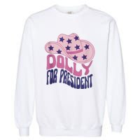 Dolly For President Personalized Dolly First Name Pink Cowboy Hat Garment-Dyed Sweatshirt