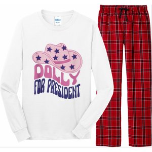 Dolly For President Personalized Dolly First Name Pink Cowboy Hat Long Sleeve Pajama Set