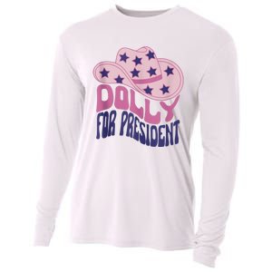 Dolly For President Personalized Dolly First Name Pink Cowboy Hat Cooling Performance Long Sleeve Crew