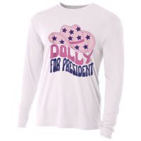 Dolly For President Personalized Dolly First Name Pink Cowboy Hat Cooling Performance Long Sleeve Crew