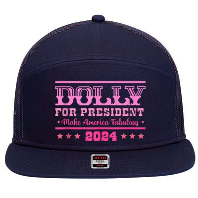 Dolly For President Personalized Dolly First Name 7 Panel Mesh Trucker Snapback Hat