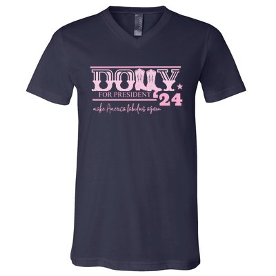 Dolly For President Personalized Dolly First Name Pink Boot 24 V-Neck T-Shirt