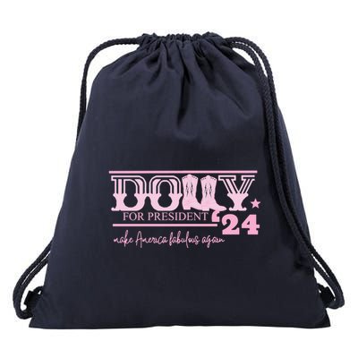 Dolly For President Personalized Dolly First Name Pink Boot 24 Drawstring Bag