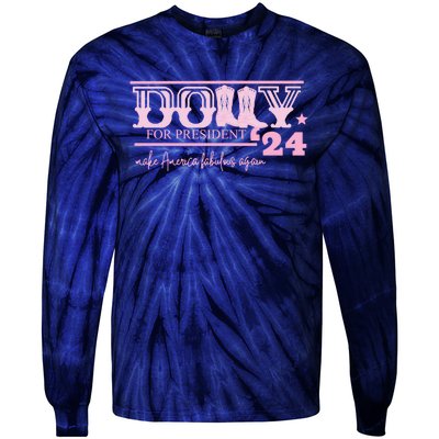 Dolly For President Personalized Dolly First Name Pink Boot 24 Tie-Dye Long Sleeve Shirt