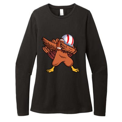 Dabbing Football Player Dabbing Turkey Thanksgiving Cool Gift Womens CVC Long Sleeve Shirt