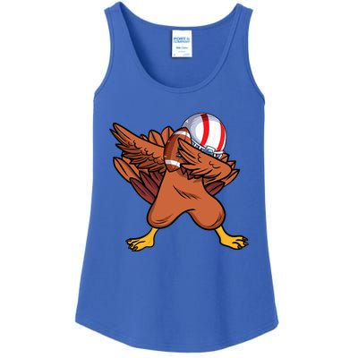 Dabbing Football Player Dabbing Turkey Thanksgiving Cool Gift Ladies Essential Tank