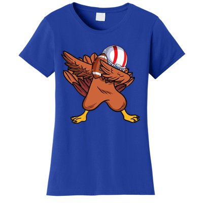 Dabbing Football Player Dabbing Turkey Thanksgiving Cool Gift Women's T-Shirt