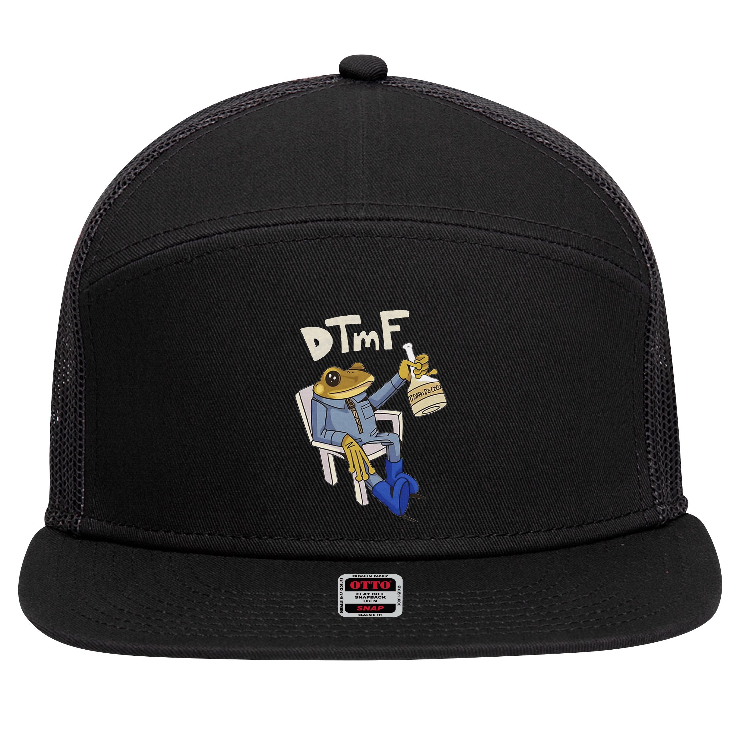 Dtmf Frog Puerto Rico 7 Panel Mesh Trucker Snapback Hat