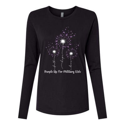 Dandelion Flower Purple Up For Military Womens Cotton Relaxed Long Sleeve T-Shirt