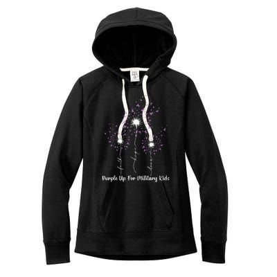 Dandelion Flower Purple Up For Military Women's Fleece Hoodie