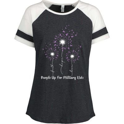 Dandelion Flower Purple Up For Military Enza Ladies Jersey Colorblock Tee