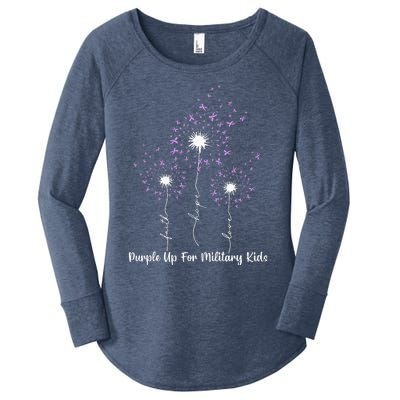 Dandelion Flower Purple Up For Military Women's Perfect Tri Tunic Long Sleeve Shirt