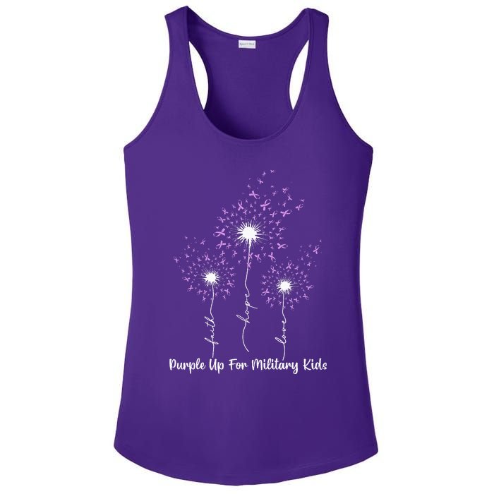 Dandelion Flower Purple Up For Military Ladies PosiCharge Competitor Racerback Tank