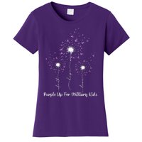 Dandelion Flower Purple Up For Military Women's T-Shirt