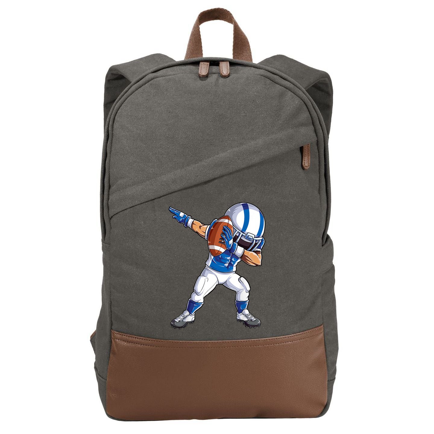 Dabbing Football Player Boys Men Sports Funny Dab Dance TShirt Cotton Canvas Backpack
