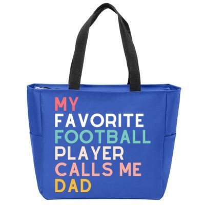 Dads Football Player Fan Funny 2024 Fathers Cool Gift Zip Tote Bag