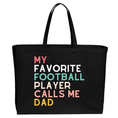 Dads Football Player Fan Funny 2024 Fathers Cool Gift Cotton Canvas Jumbo Tote