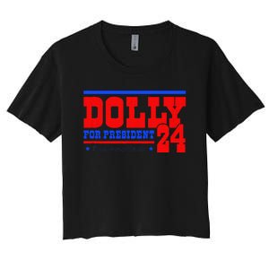 Dolly For President Women's Crop Top Tee