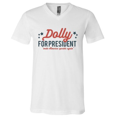 Dolly For President Personalized Dolly First Name Birthday V-Neck T-Shirt