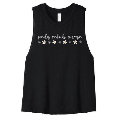 Daisy Flower Peds Rehab Nurse Pediatric Rehabilitation Nurse Women's Racerback Cropped Tank