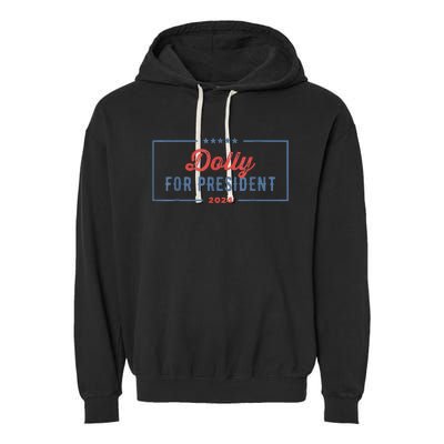 Dolly For President 2024 Retro Garment-Dyed Fleece Hoodie