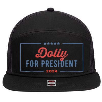 Dolly For President 2024 Retro 7 Panel Mesh Trucker Snapback Hat