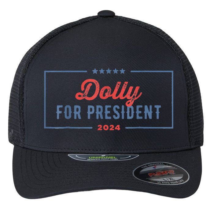 Dolly For President 2024 Retro Flexfit Unipanel Trucker Cap