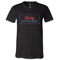 Dolly For President 2024 Retro V-Neck T-Shirt