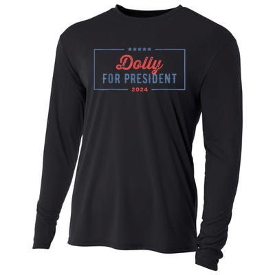 Dolly For President 2024 Retro Cooling Performance Long Sleeve Crew