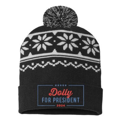 Dolly For President 2024 Retro USA-Made Snowflake Beanie