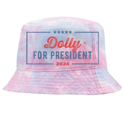 Dolly For President 2024 Retro Tie-Dyed Bucket Hat