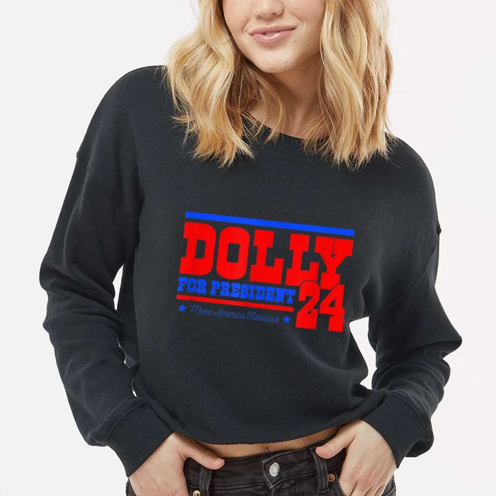 Dolly For President Cropped Pullover Crew