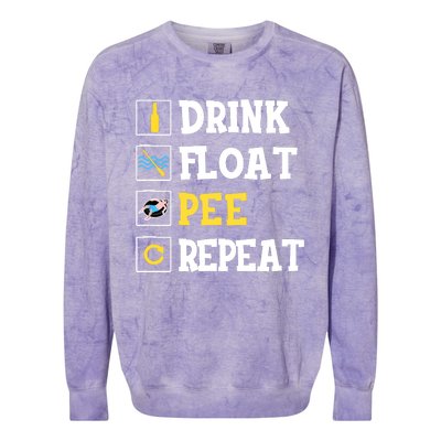 Drink Float Pee Repeat Funny Float Trip Tubing Canoeing Colorblast Crewneck Sweatshirt