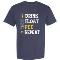 Drink Float Pee Repeat Funny Float Trip Tubing Canoeing Garment-Dyed Heavyweight T-Shirt