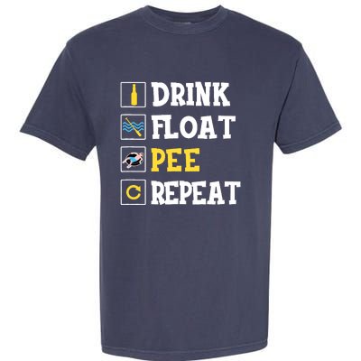 Drink Float Pee Repeat Funny Float Trip Tubing Canoeing Garment-Dyed Heavyweight T-Shirt