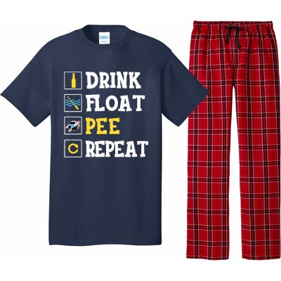 Drink Float Pee Repeat Funny Float Trip Tubing Canoeing Pajama Set