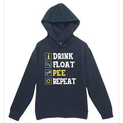 Drink Float Pee Repeat Funny Float Trip Tubing Canoeing Urban Pullover Hoodie