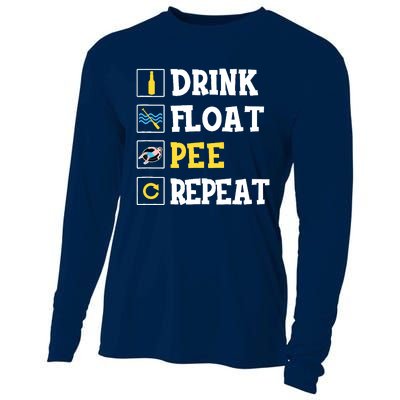 Drink Float Pee Repeat Funny Float Trip Tubing Canoeing Cooling Performance Long Sleeve Crew