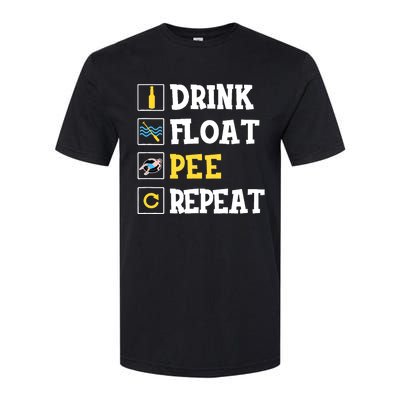 Drink Float Pee Repeat Funny Float Trip Tubing Canoeing Softstyle CVC T-Shirt