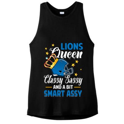 Detroit Football Queen Classy Sassy And A Bit Smart Assy Ladies PosiCharge Tri-Blend Wicking Tank