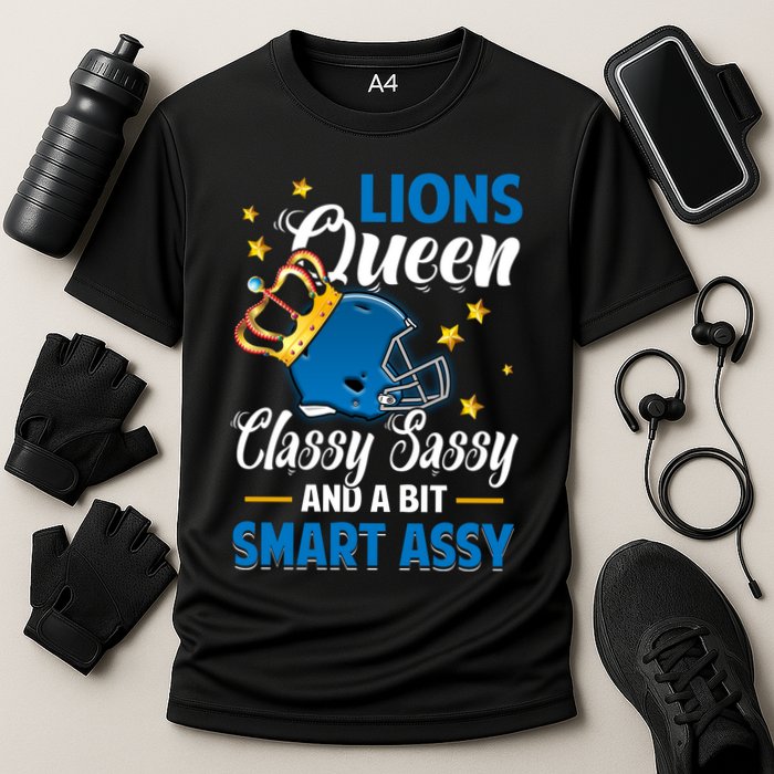Detroit Football Queen Classy Sassy And A Bit Smart Assy Cooling Performance Crew T-Shirt