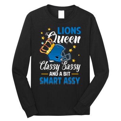 Detroit Football Queen Classy Sassy And A Bit Smart Assy Long Sleeve Shirt